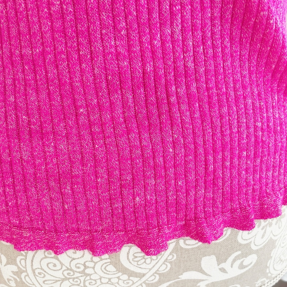 💗 J.Crew Merino Wool & Linen Ribbed Knit Top – Hot Pink, Size Small 💗 - Picture 4 of 7